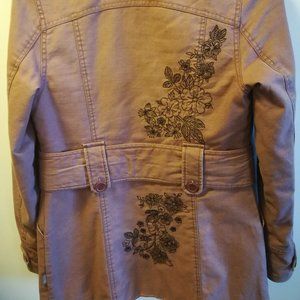 Colcci Phantasie Rose Denim Jacket with embroidery